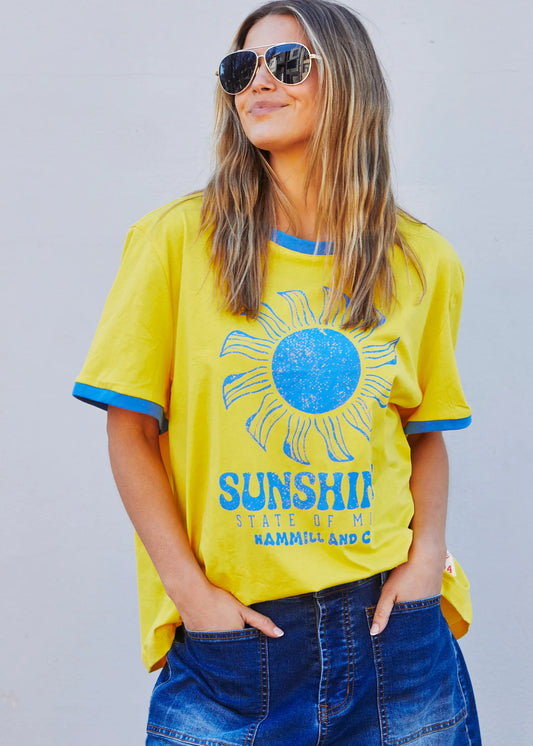 Sunshine State of mind ringer tee - yello