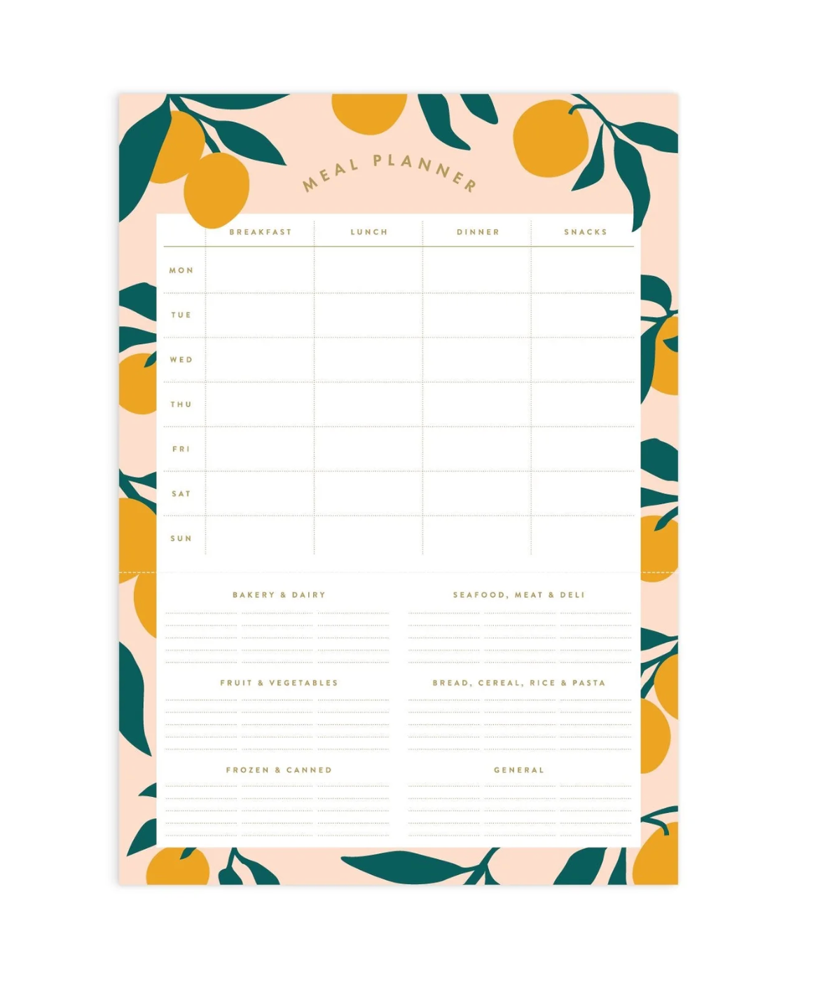 Fox and Fallow A4 Meal Planners