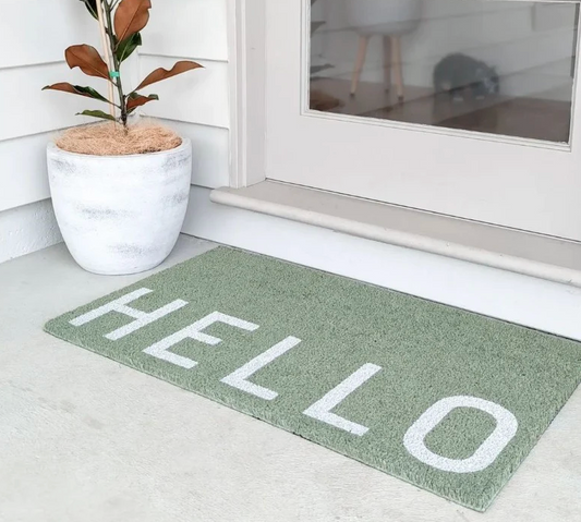 Eucalyptus Hello Door Mat