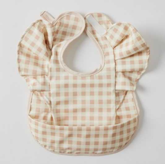 Gingham Frilled Bib Nordic Kids