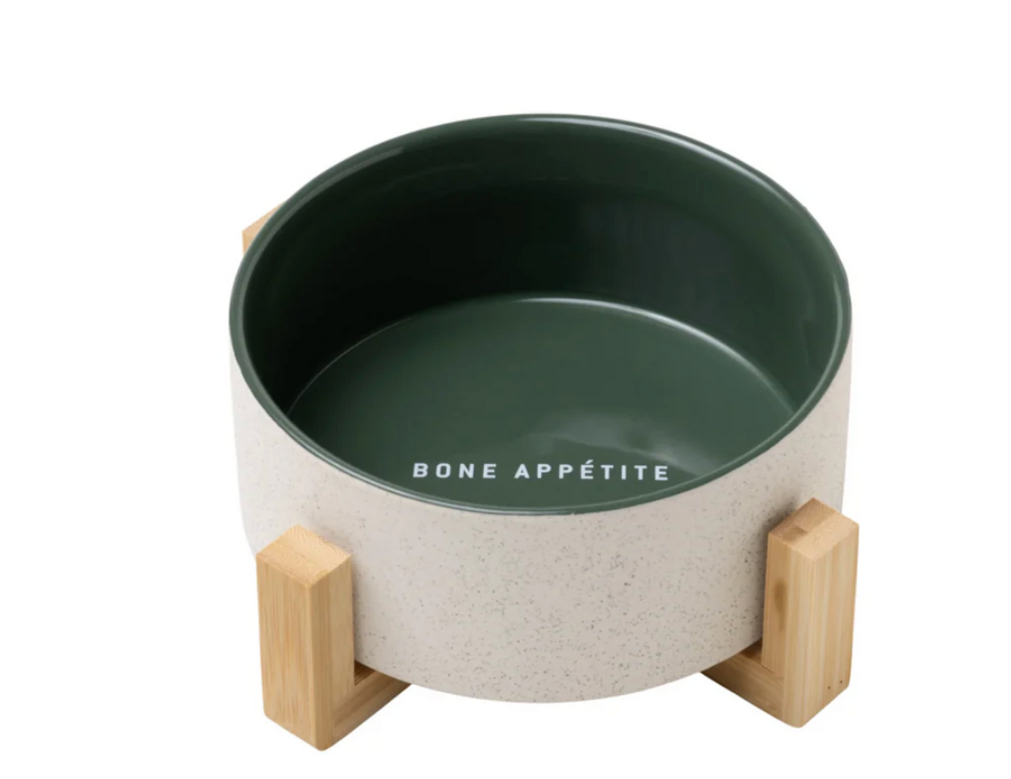 Field and Wander Dog Bowl with Wooden Stand (2 colours)