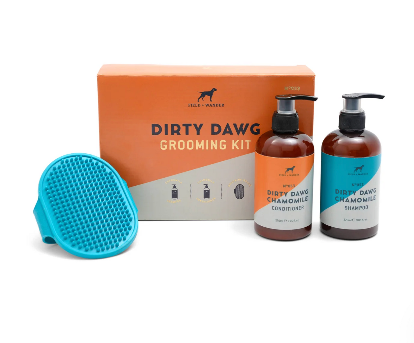 Dirty Dawg Grooming Set - Shampoo, Conditioner, Brush