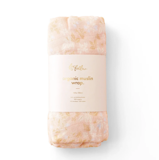 Wild Peony Organic Muslin Wrap Swaddle
