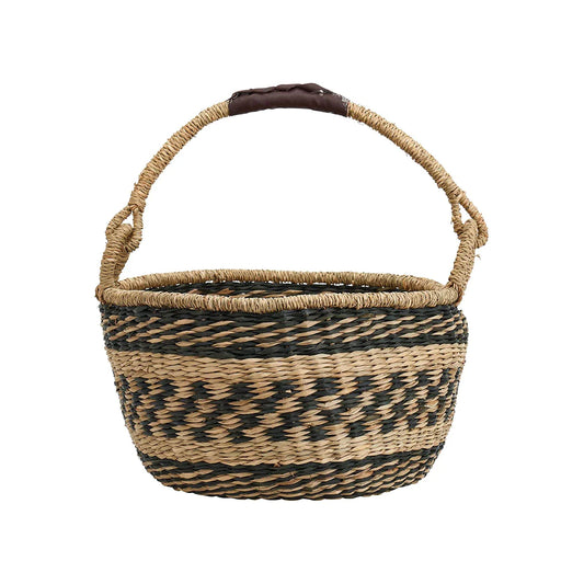 Seagrass Basket - Black check