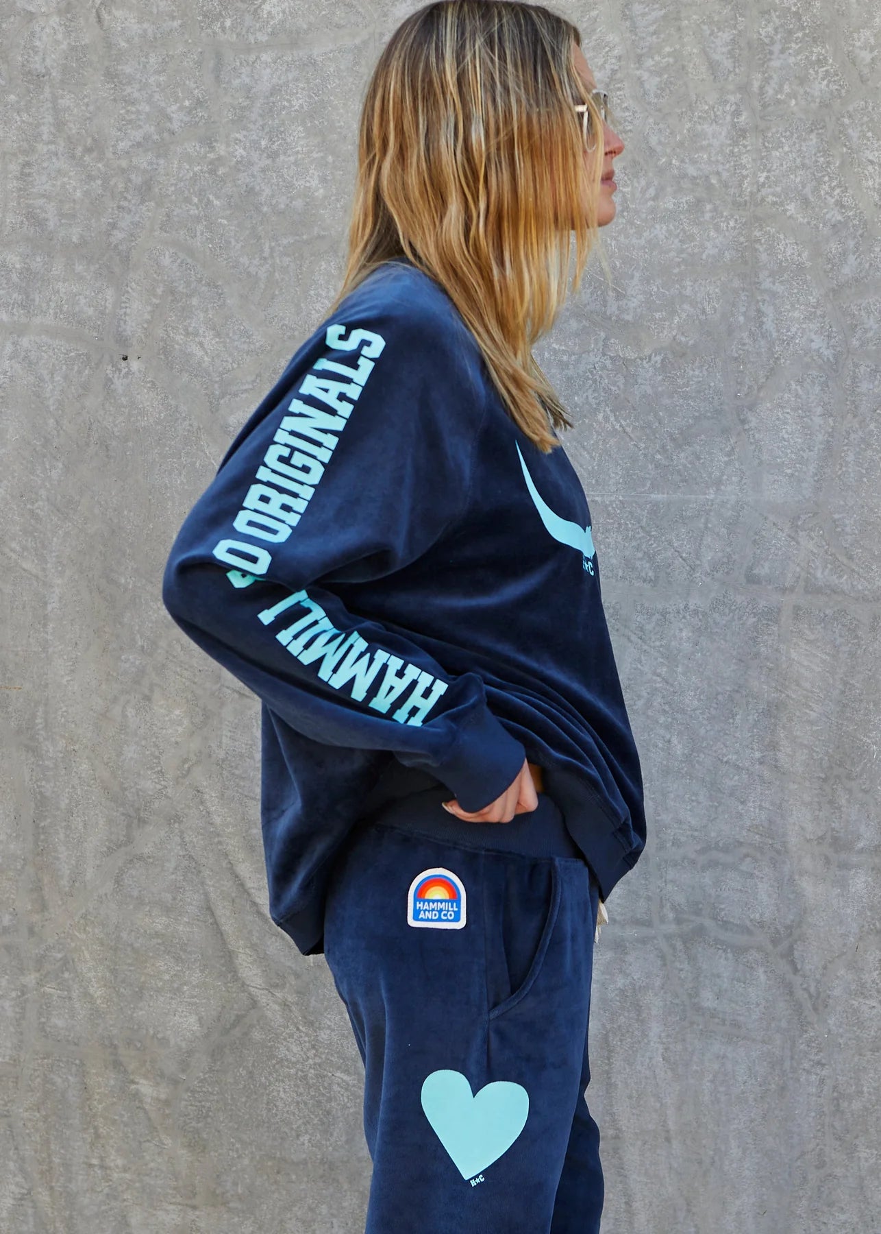 Velour Sweat Navy