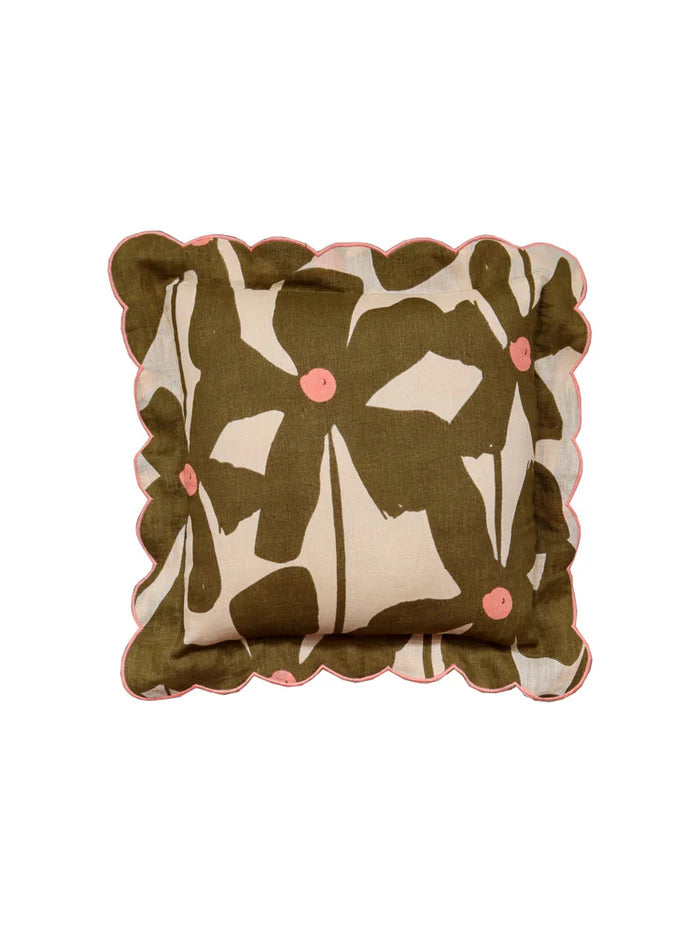 Mosey Me Olive Poppy Cushion