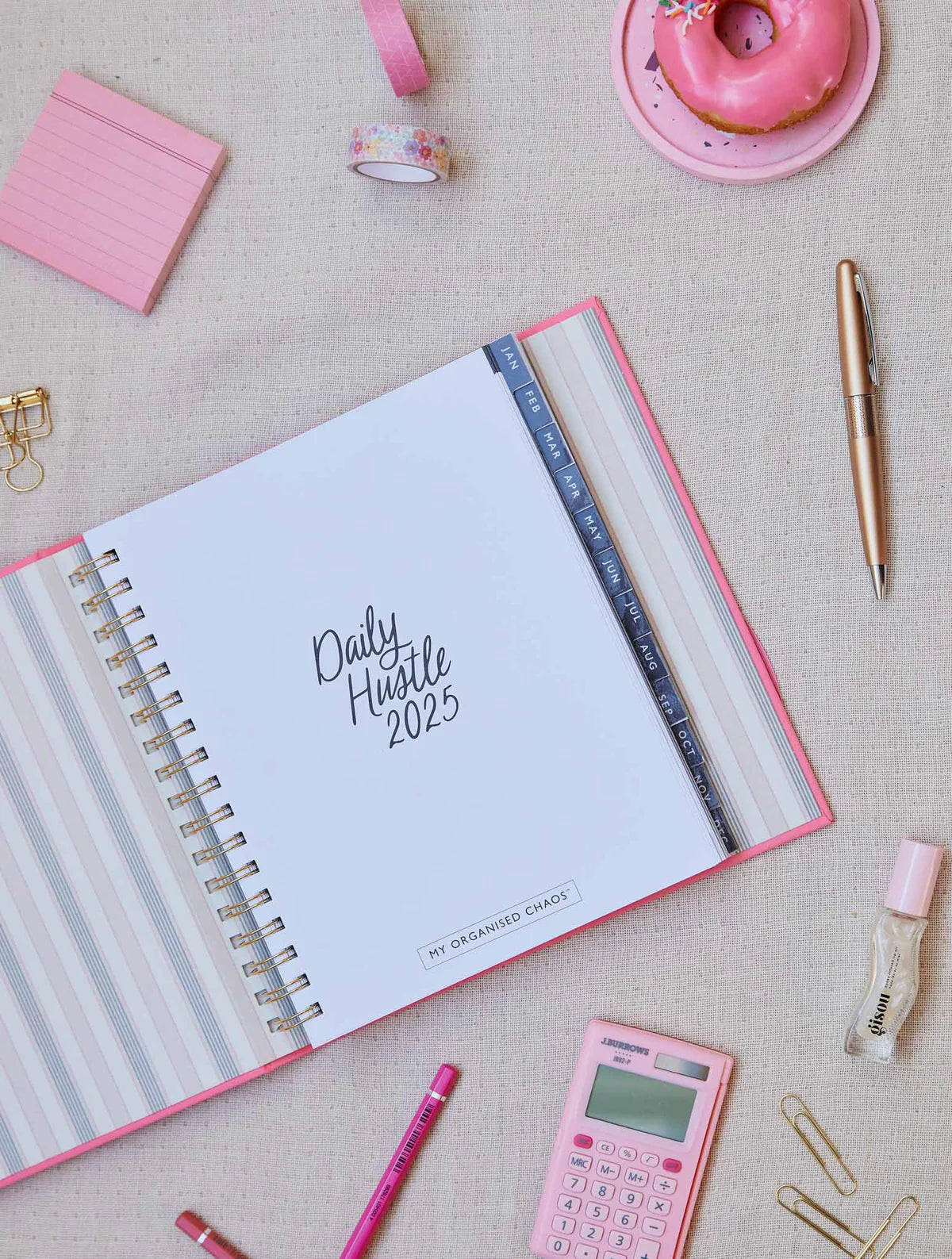 2025 Daily Hustle Planner. Pink × 3