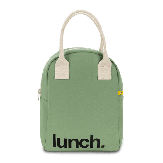 Zipper Lunch Bag - ‘Lunch’ Moss