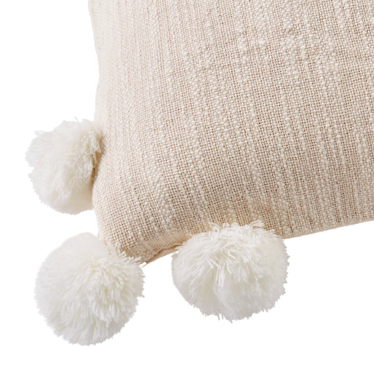 Woven Pom Pom Cushion