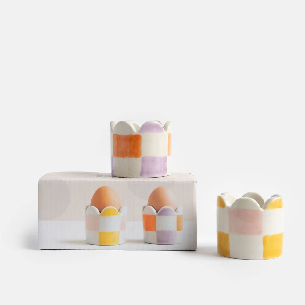 Multi-check set of 2 Egg Cups