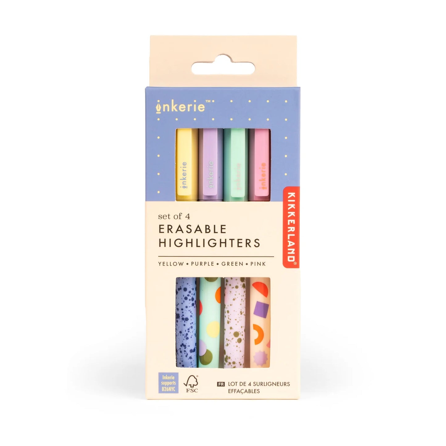 Inkerie Erasable Highlighters 4pcs Set