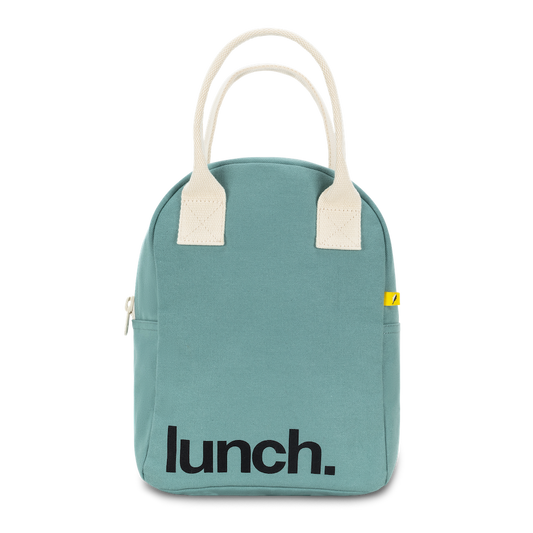 Zipper Lunch Bag - ‘Lunch’ Teal