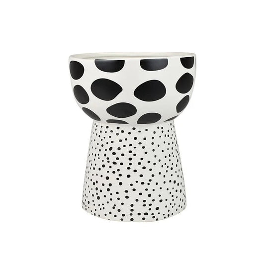 Zola Footed Bowl Black and White