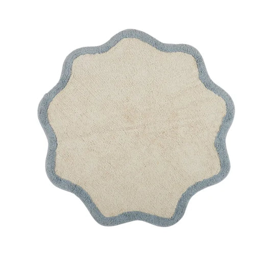 Wesley Cotton Bath Mat Wht/Blue