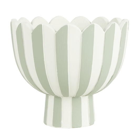 Emporium Lila Stripe Planter Light Green 18x18x16cm