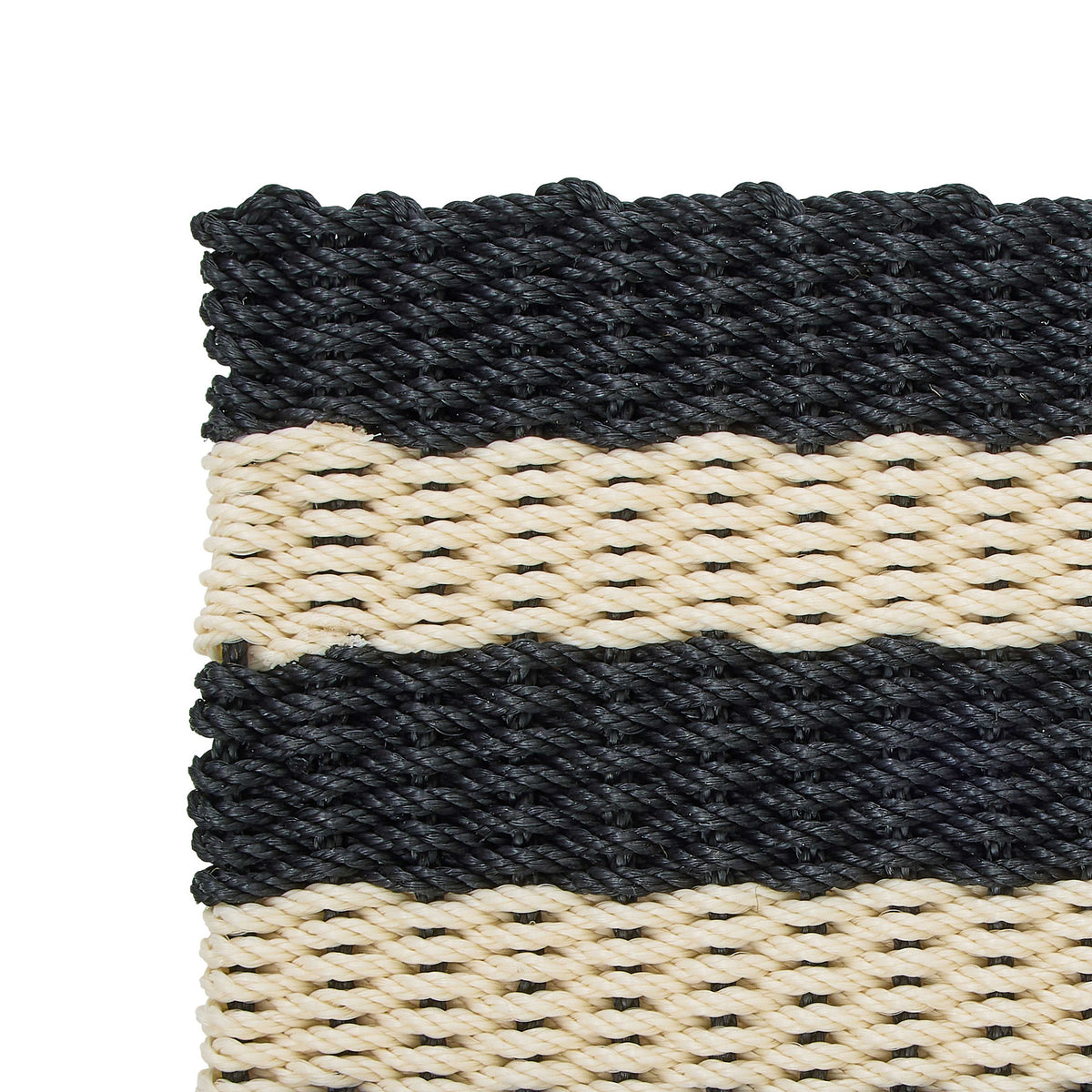Rope Door Mat - Stripe Black & Cream