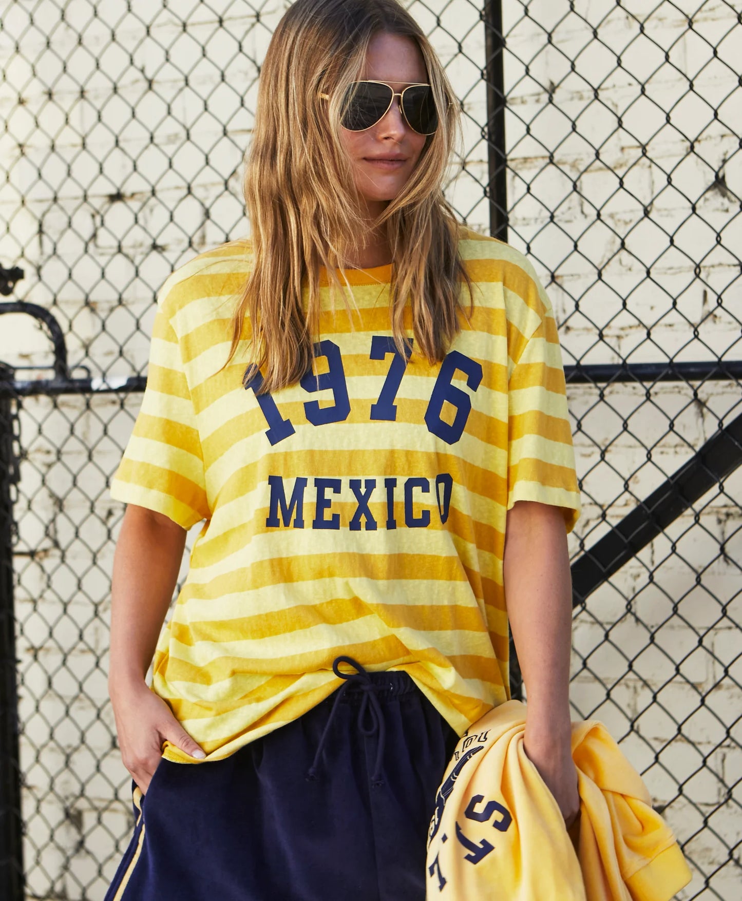Mexico 1976 stripe tee - yellow stripe