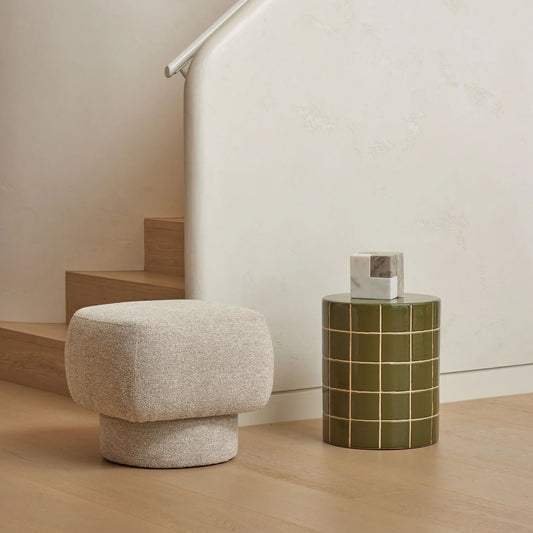 Hugo Side Table Green & Off White