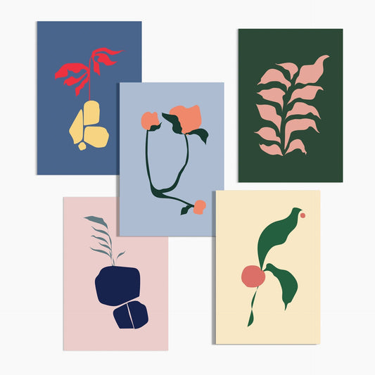 Abstract Flora Postcards